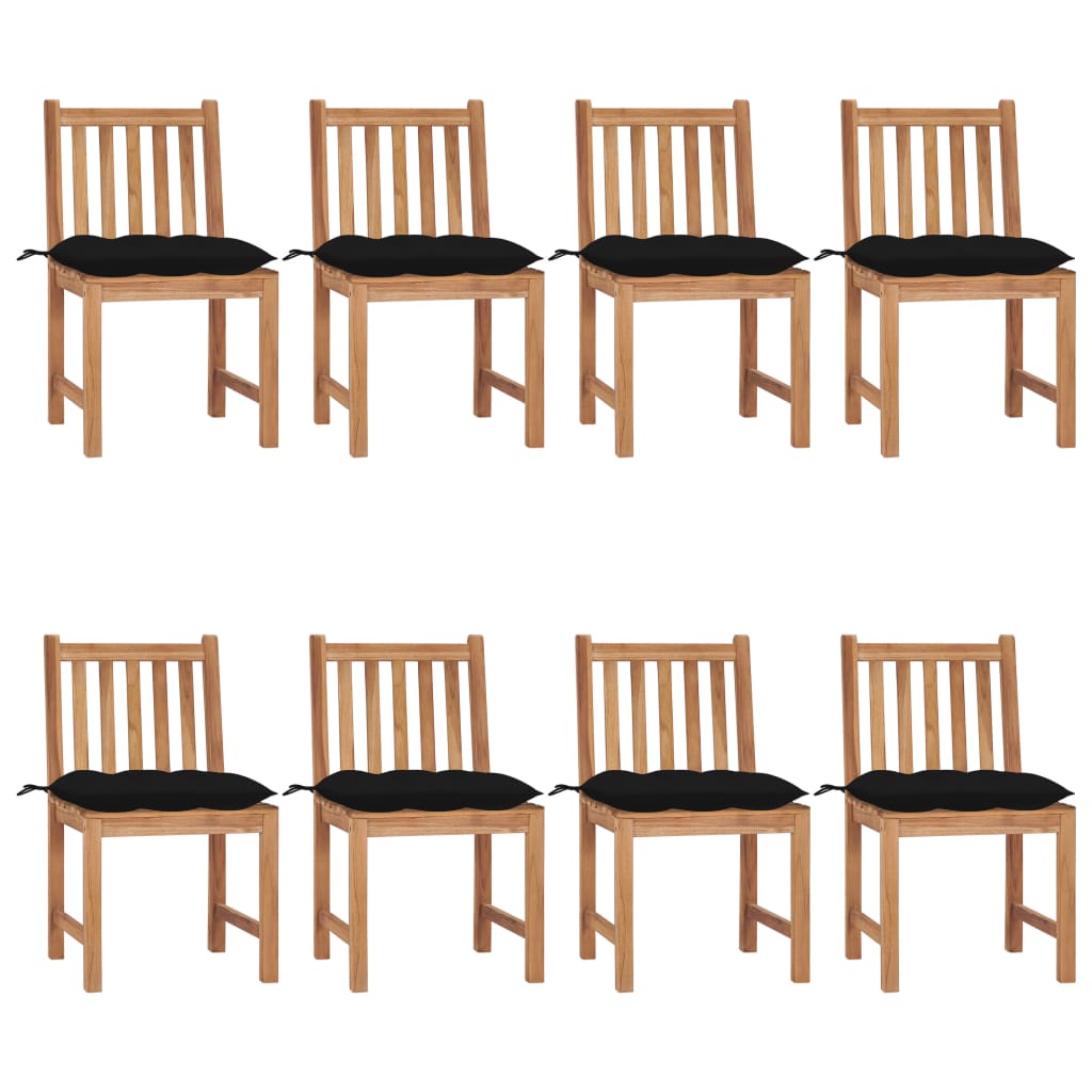Trädgårdsstolar 2 St Med Dynor Massiv Teak