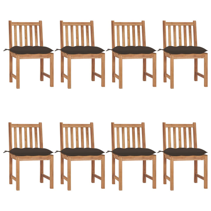 Trädgårdsstolar 2 St Med Dynor Massiv Teak