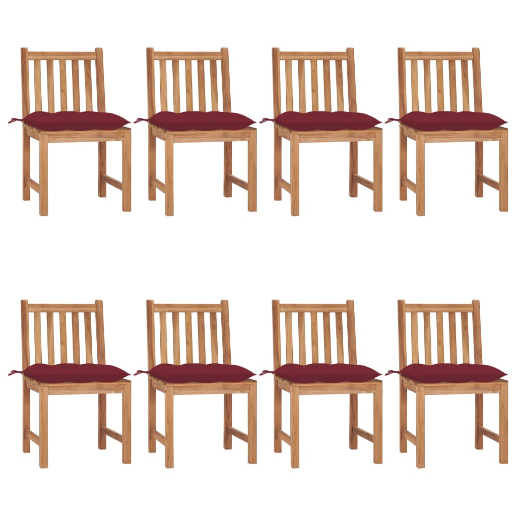 Trädgårdsstolar 2 St Med Dynor Massiv Teak