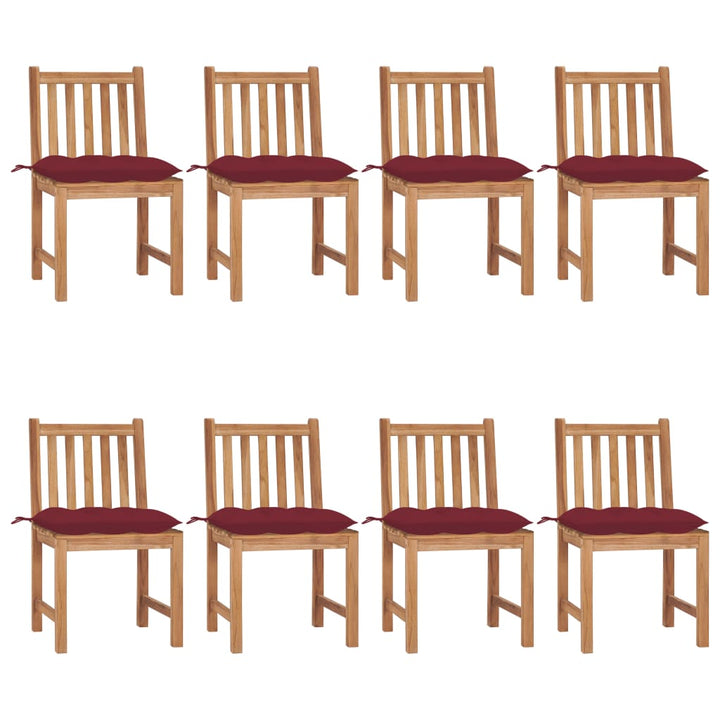 Trädgårdsstolar 2 St Med Dynor Massiv Teak