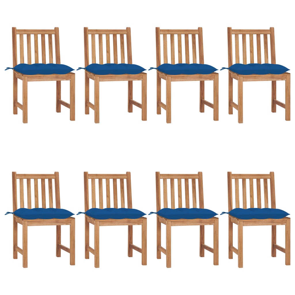 Trädgårdsstolar 2 St Med Dynor Massiv Teak