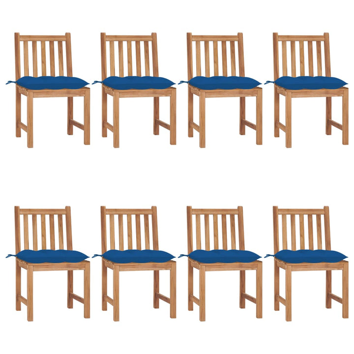 Trädgårdsstolar 2 St Med Dynor Massiv Teak