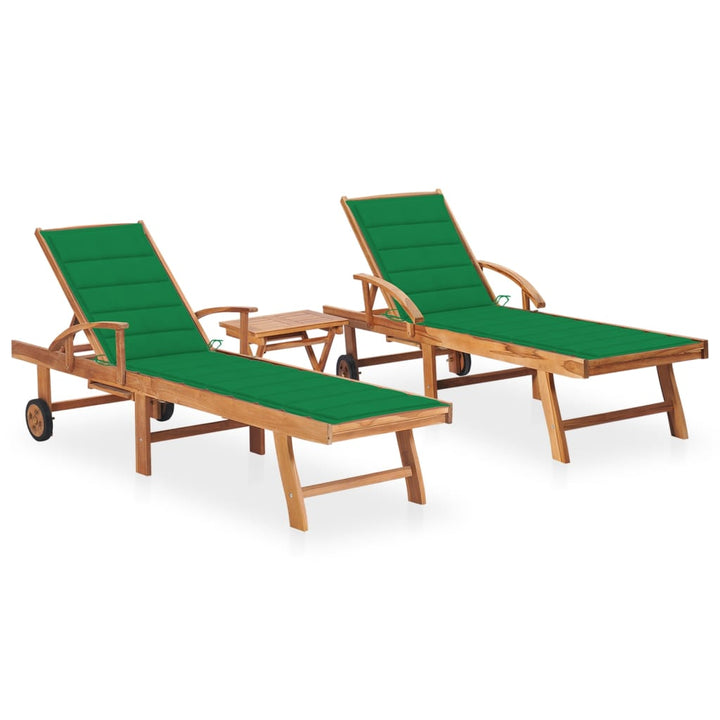 Solsäng 2 St Och Dyna Massiv Teak
