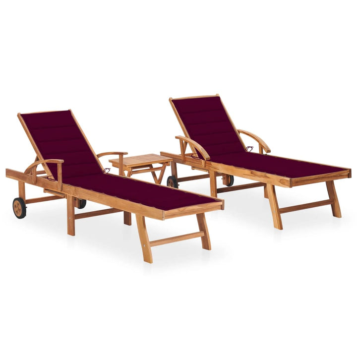 Solsäng 2 St Och Dyna Massiv Teak
