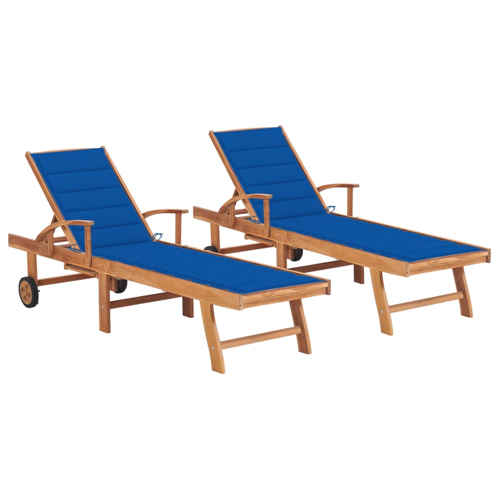 Solsäng 2 St Och Dyna Massiv Teak