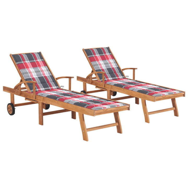 Solsäng 2 St Och Dyna Massiv Teak