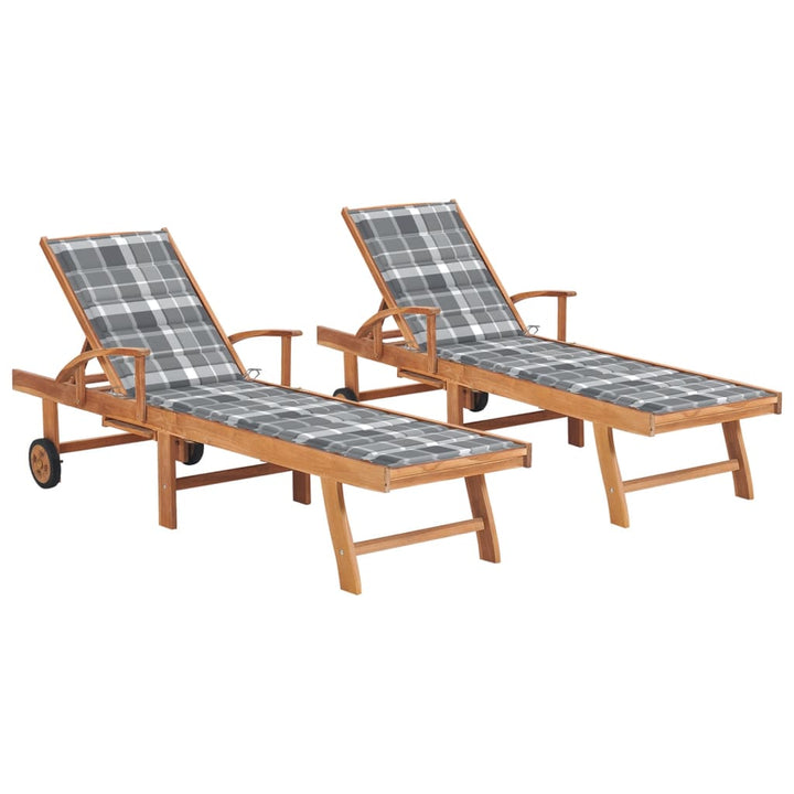 Solsäng 2 St Och Dyna Massiv Teak