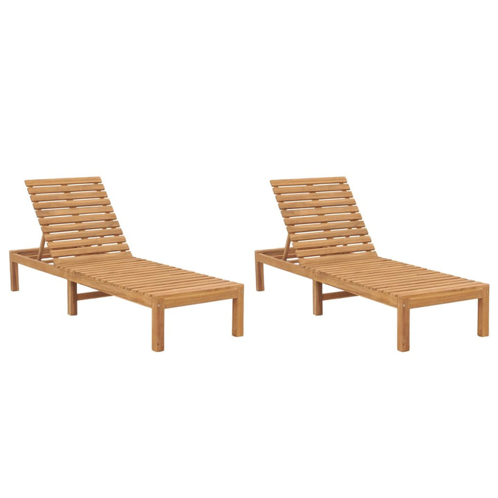 Solsängar 2 St Massiv Teak