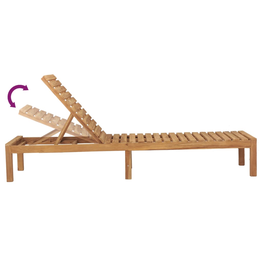 Solsängar 2 St Massiv Teak