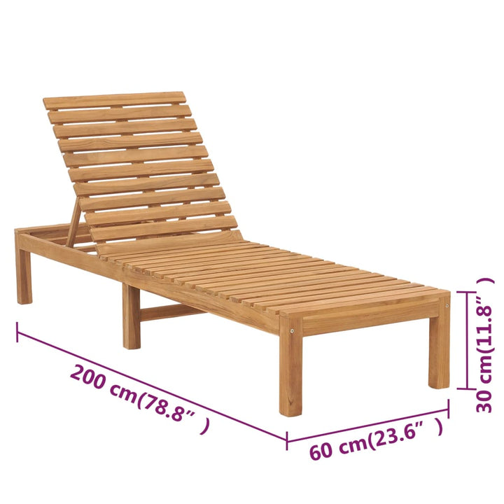 Solsängar 2 St Massiv Teak