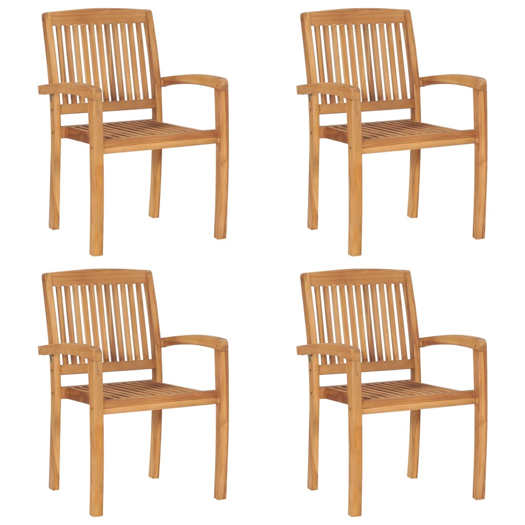Stapelbara Trädgårdsstolar 8 St Massiv Teak