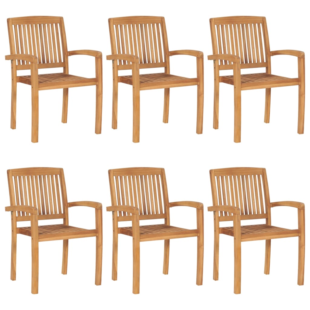 Stapelbara Trädgårdsstolar 8 St Massiv Teak