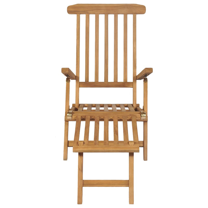Däckstolar Med Fotstöd 2 St Massiv Teak