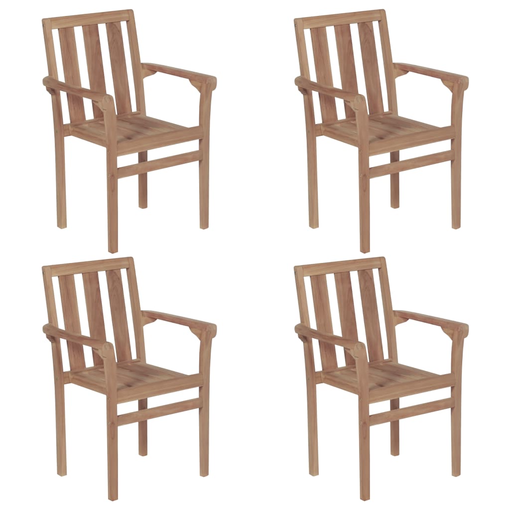 Stapelbara Trädgårdsstolar 2 St Massiv Teak