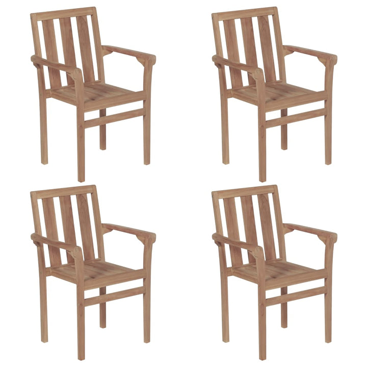 Stapelbara Trädgårdsstolar 2 St Massiv Teak