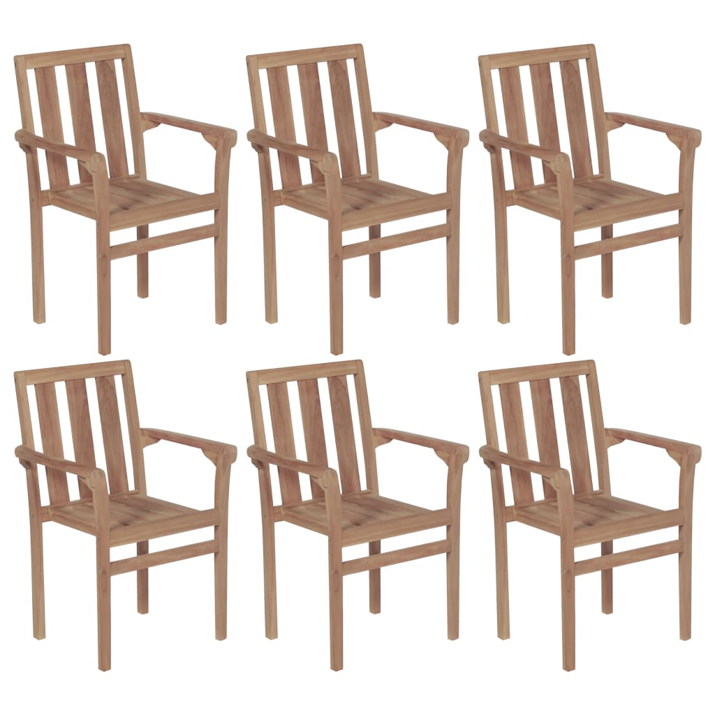 Stapelbara Trädgårdsstolar 2 St Massiv Teak