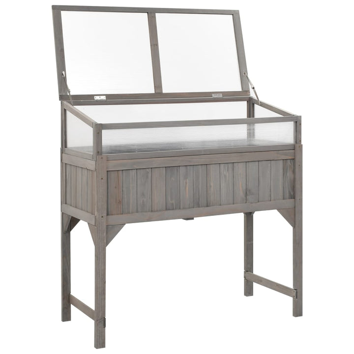 Upphöjd Odlingsbädd Med Växthus 110X54X120 Cm Massivt Granträ