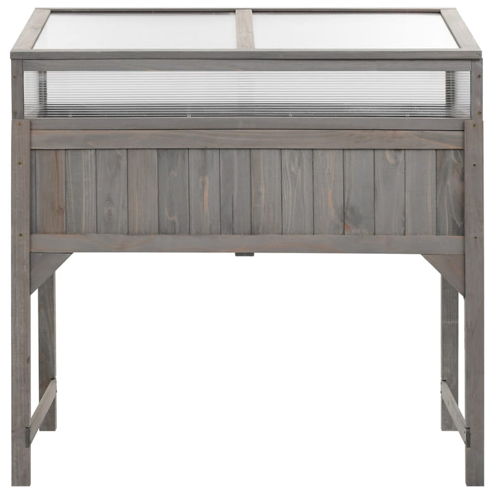 Upphöjd Odlingsbädd Med Växthus 110X54X120 Cm Massivt Granträ