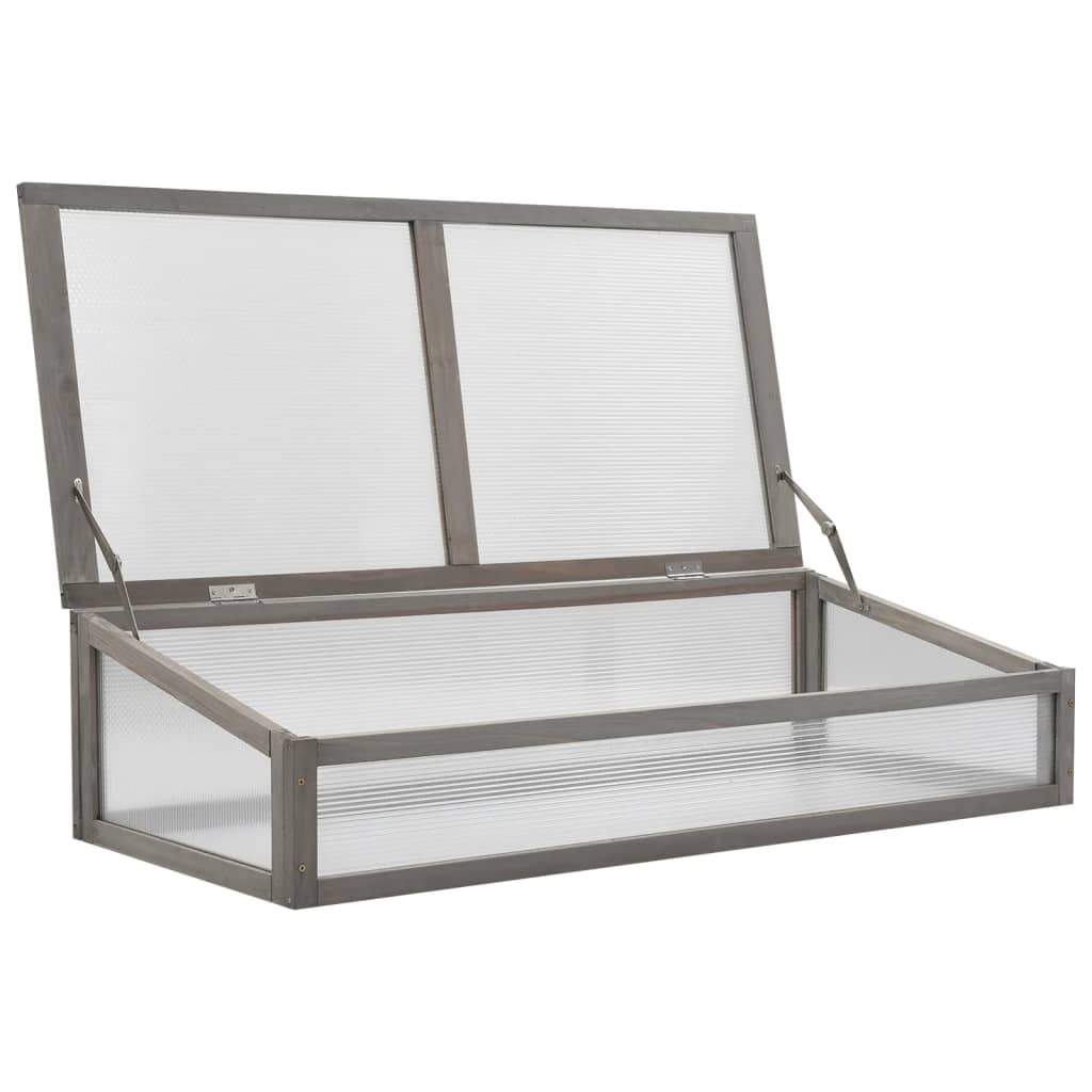 Upphöjd Odlingsbädd Med Växthus 110X54X120 Cm Massivt Granträ