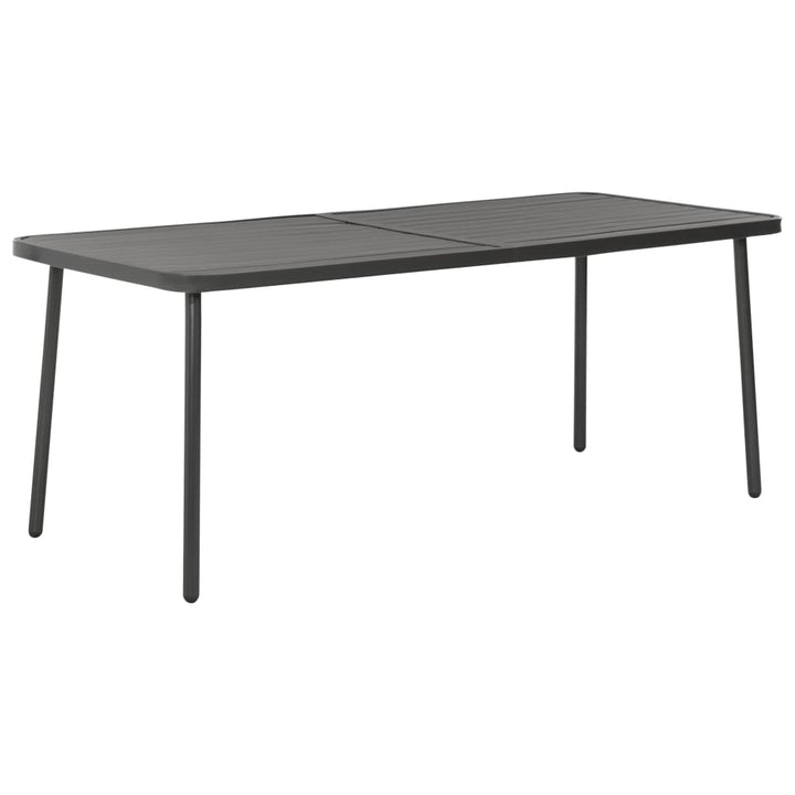 Matgrupp För Trädgården 7 Delar Stål Mörkgrå