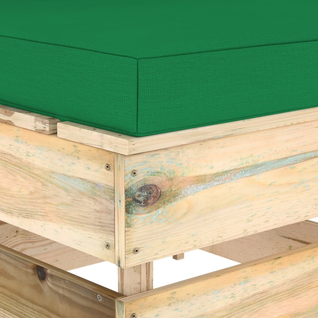 Mittensektion Med Dynor Till Pallsoffa Tryckimpregnerat Trä