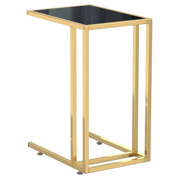 Sidobord Till Datorbord Svart 50X35X65 Cm Härdat Glas