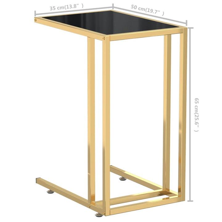 Sidobord Till Datorbord Svart 50X35X65 Cm Härdat Glas