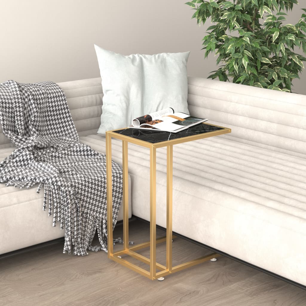 Sidobord Till Datorbord Svart 50X35X65 Cm Härdat Glas