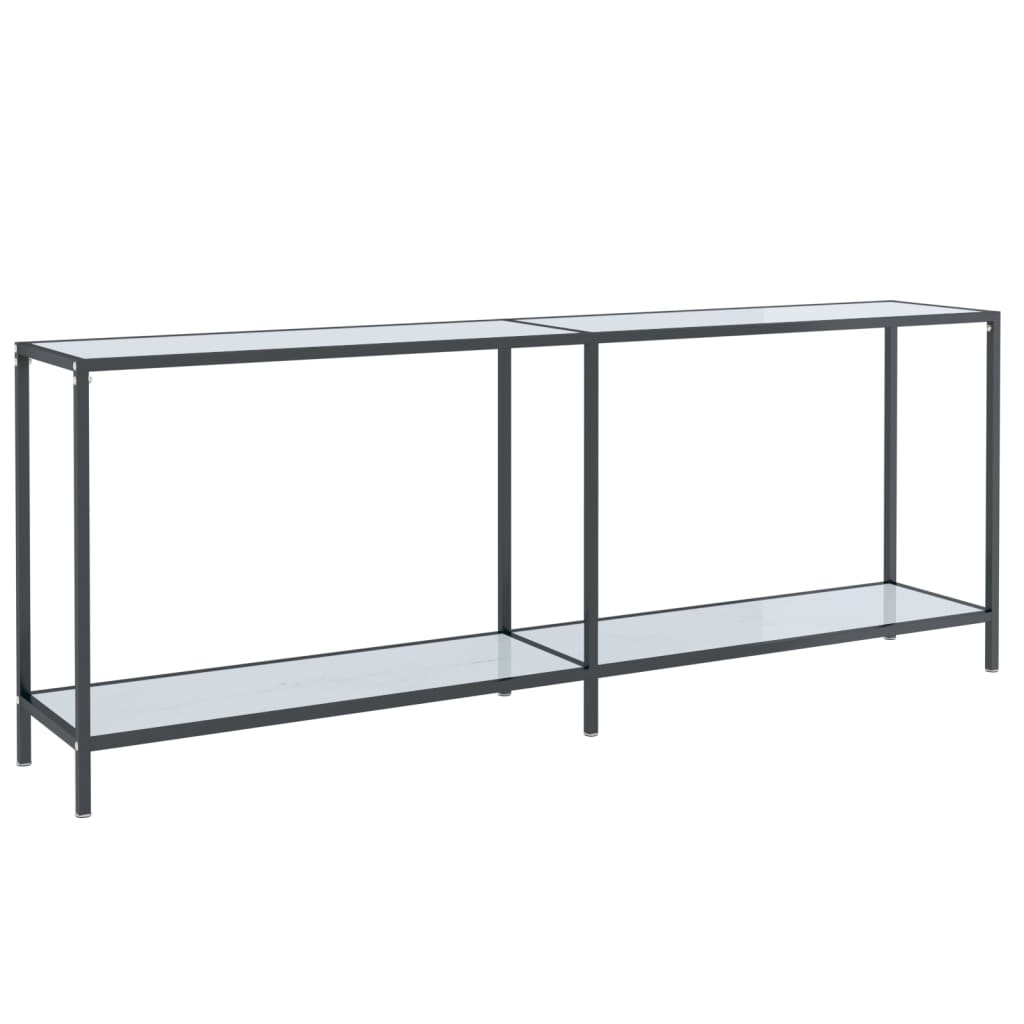 Konsolbord Vit 200X35X75,5 Cm Härdat Glas