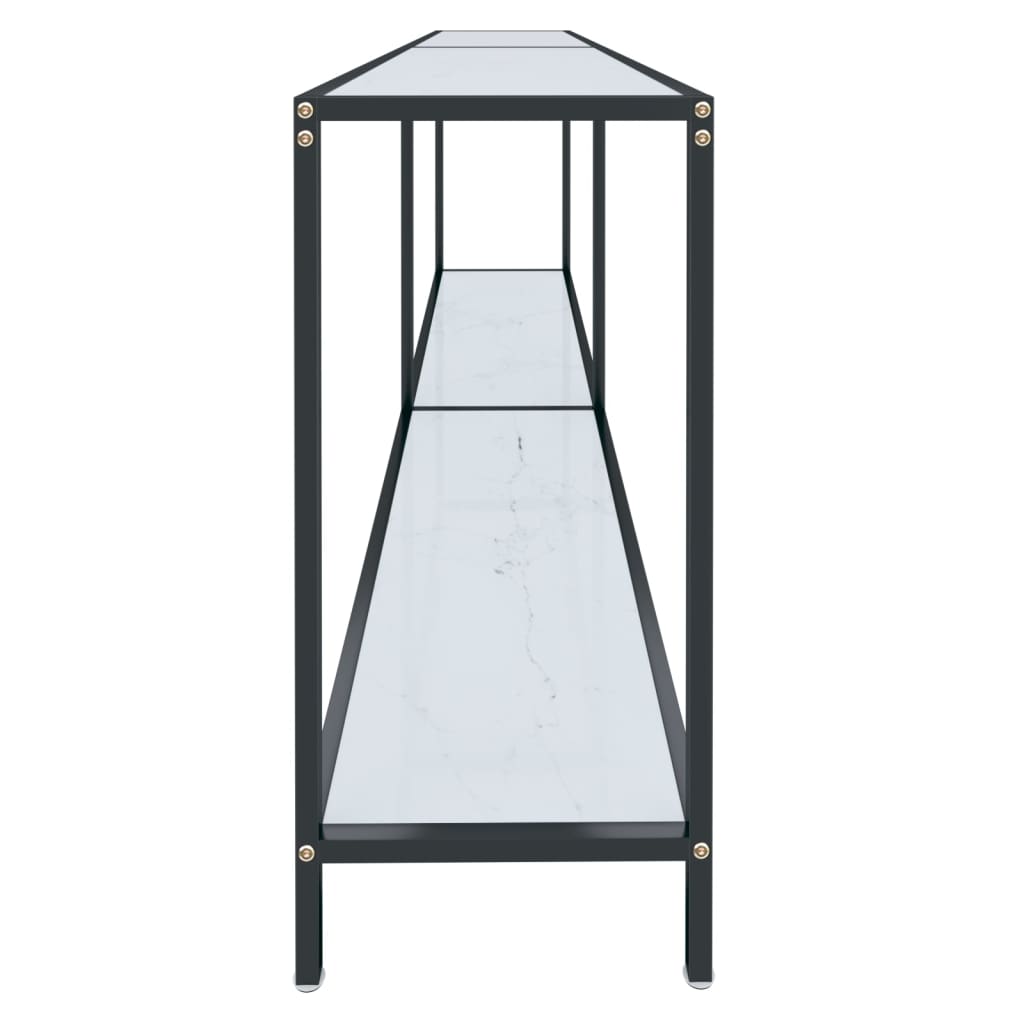 Konsolbord Vit 200X35X75,5 Cm Härdat Glas