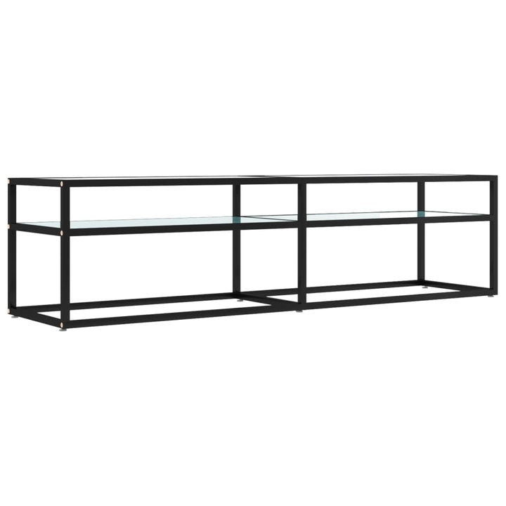 Tv-Bänk Vit Marmor 160X40X40,5 Cm Härdat Glas