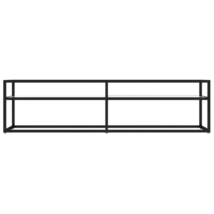 Tv-Bänk Vit Marmor 160X40X40,5 Cm Härdat Glas