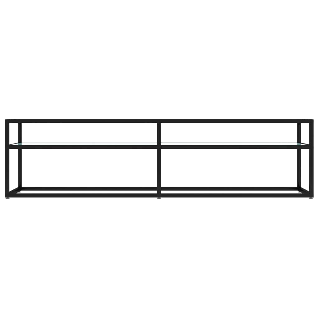 Tv-Bänk Vit Marmor 160X40X40,5 Cm Härdat Glas