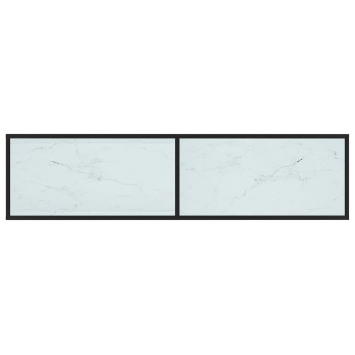 Tv-Bänk Vit Marmor 160X40X40,5 Cm Härdat Glas