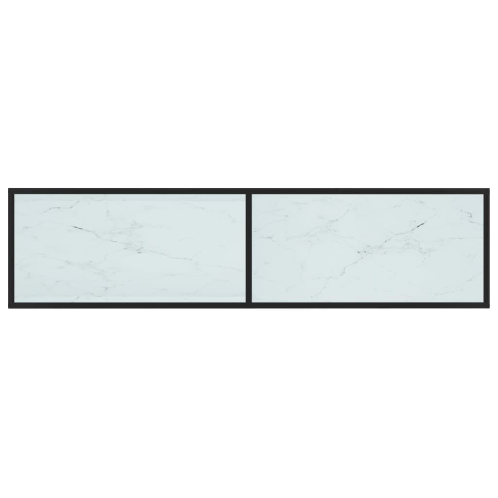 Tv-Bänk Vit Marmor 160X40X40,5 Cm Härdat Glas