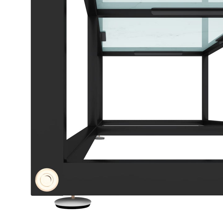 Tv-Bänk Vit Marmor 160X40X40,5 Cm Härdat Glas