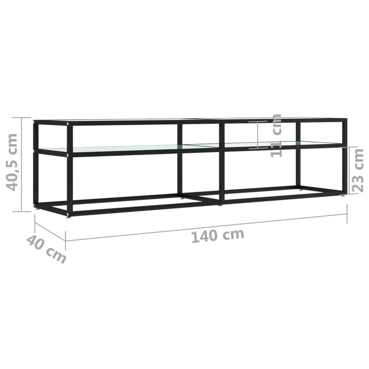 Tv-Bänk Vit Marmor 160X40X40,5 Cm Härdat Glas