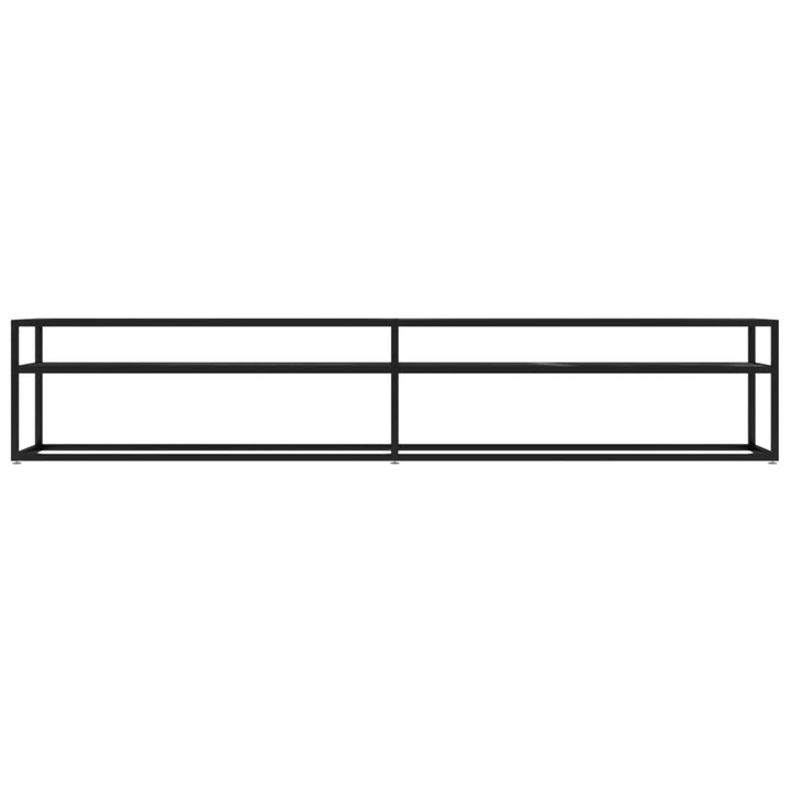 Tv-Bänk Svart Marmor 220X40X40,5 Cm Härdat Glas