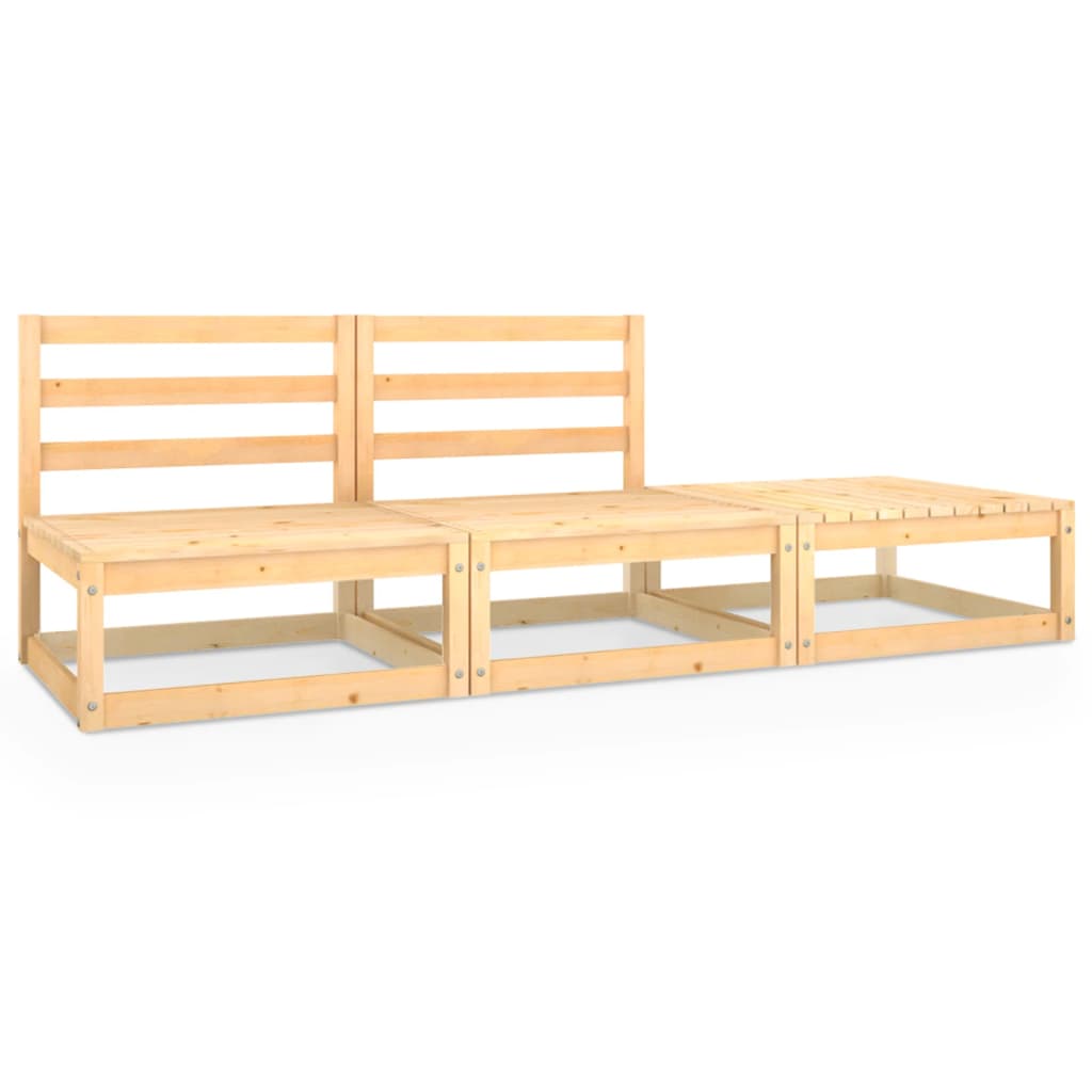 Loungegrupp 3 Delar Massiv Furu