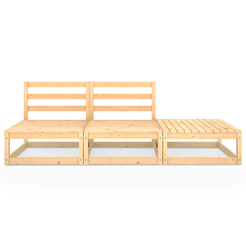 Loungegrupp 3 Delar Massiv Furu