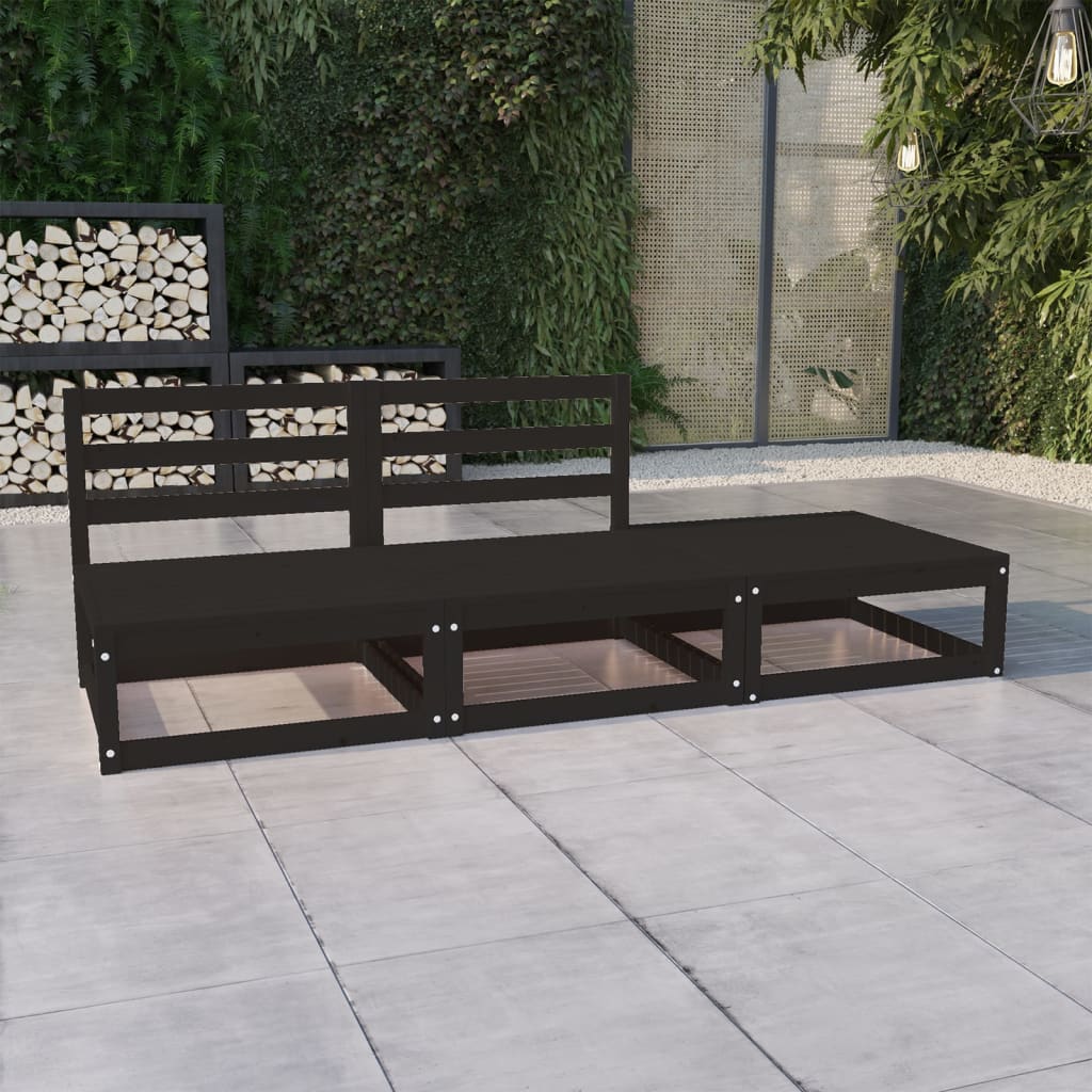 Loungegrupp 3 Delar Massiv Furu
