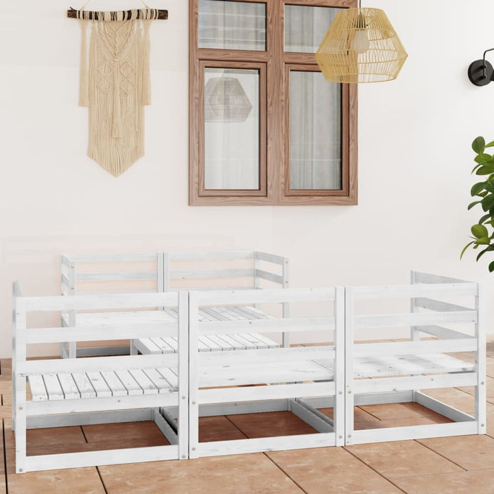 Loungegrupp För Trädgården 6 Delar Massiv Furu