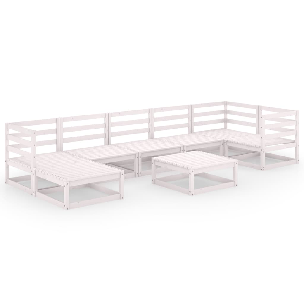 Loungegrupp 8 Delar Massiv Furu