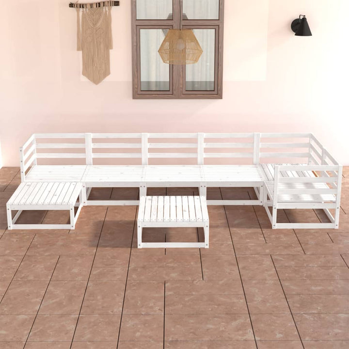 Loungegrupp 8 Delar Massiv Furu