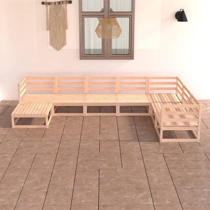 Loungegrupp För Trädgården Med Dynor 7 Delar Massiv Furu