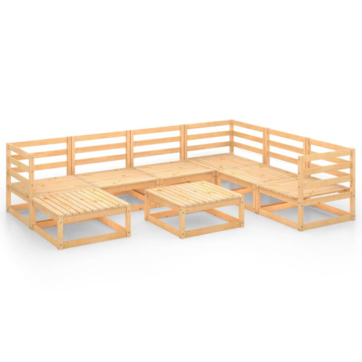Loungegrupp 8 Delar Massiv Furu