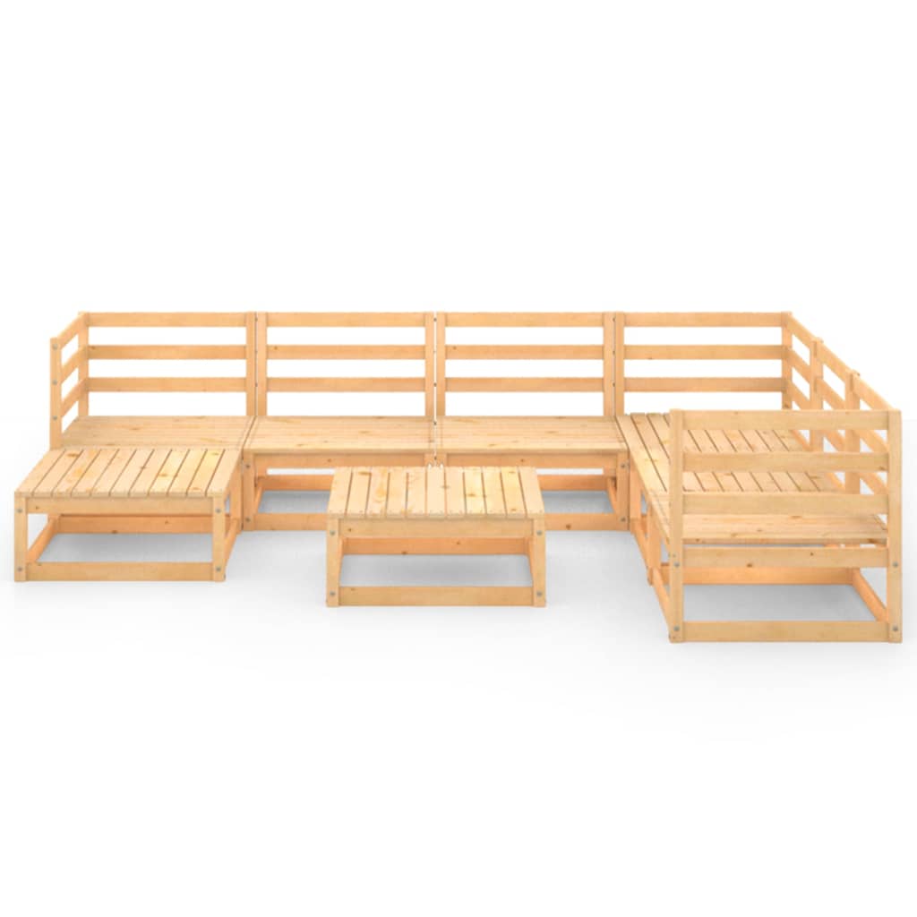 Loungegrupp 8 Delar Massiv Furu