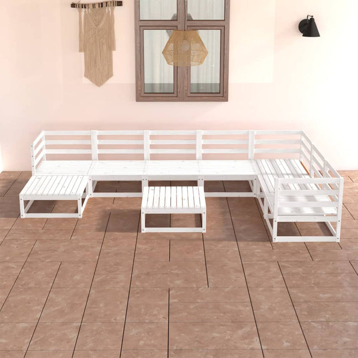 Loungegrupp 8 Delar Massiv Furu