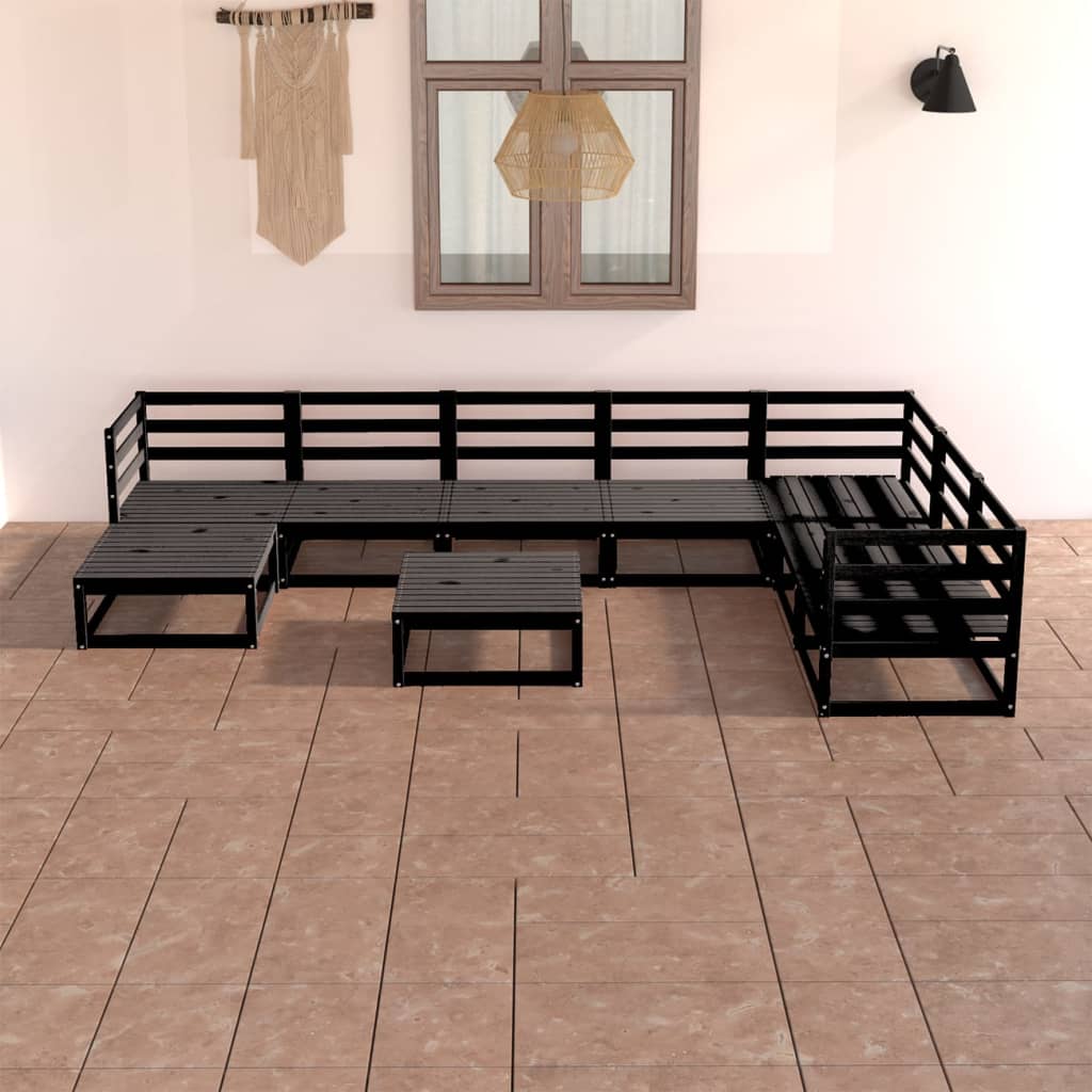 Loungegrupp 8 Delar Massiv Furu