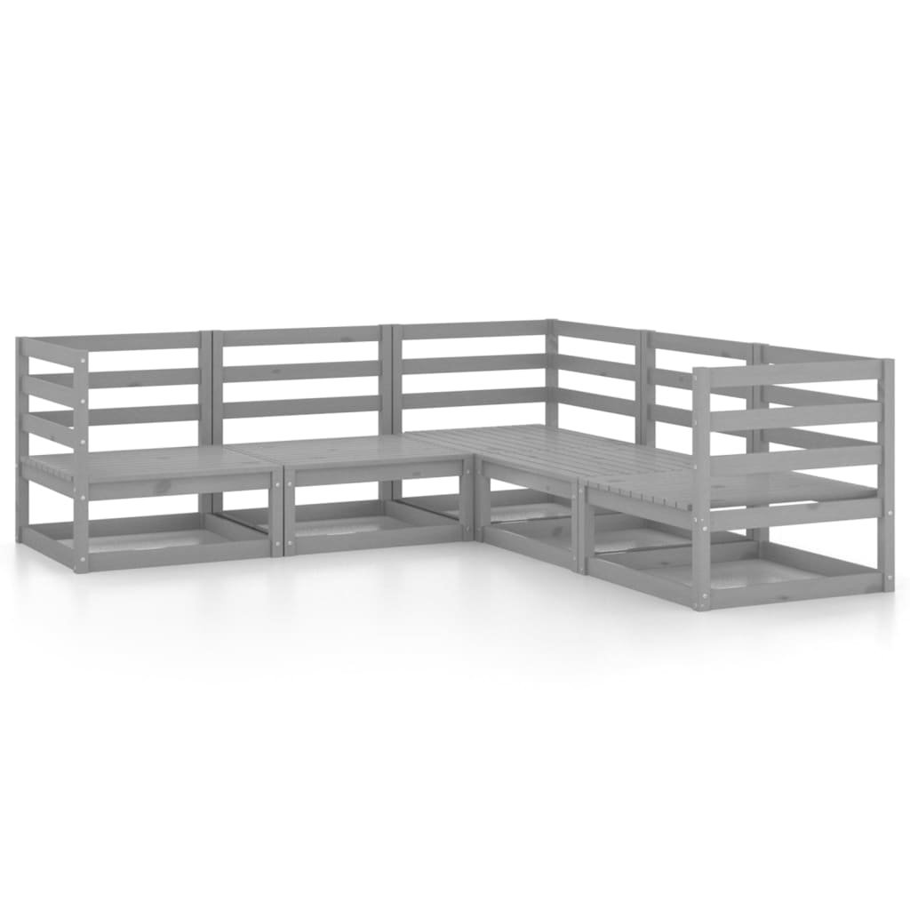 Loungegrupp 5 Delar Massiv Furu